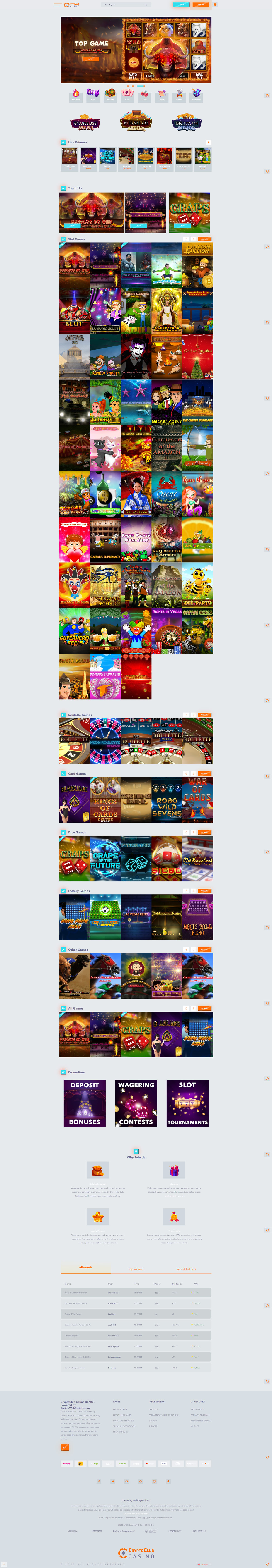Live Casino Demo Template Light Grey Orange+Blue
